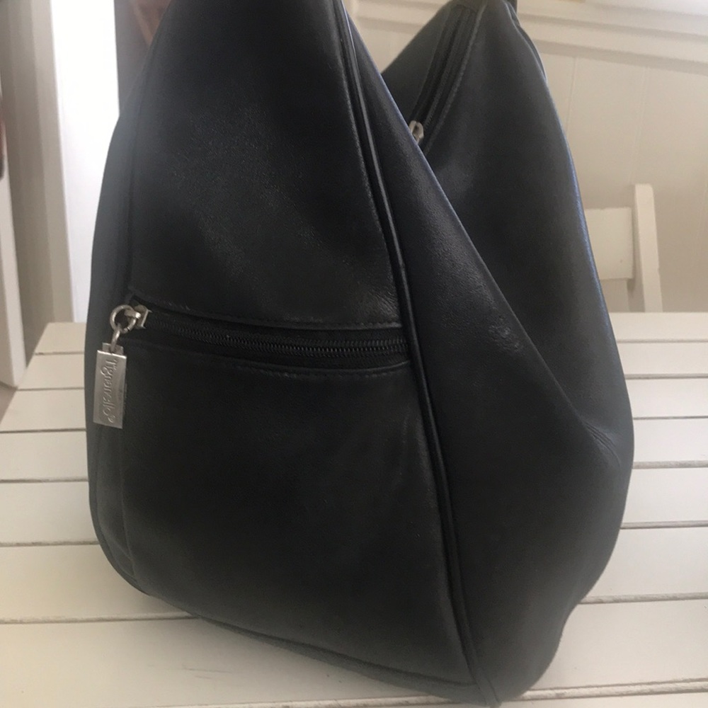 Black Tignanello leather hobo bag